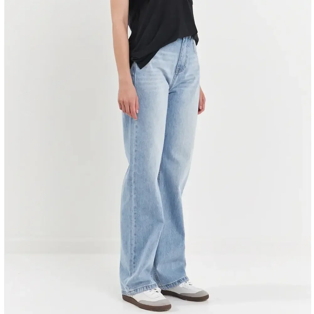 Grey Lab Los Angeles High Waist Medium Wash Wide Leg Jeans Size 30